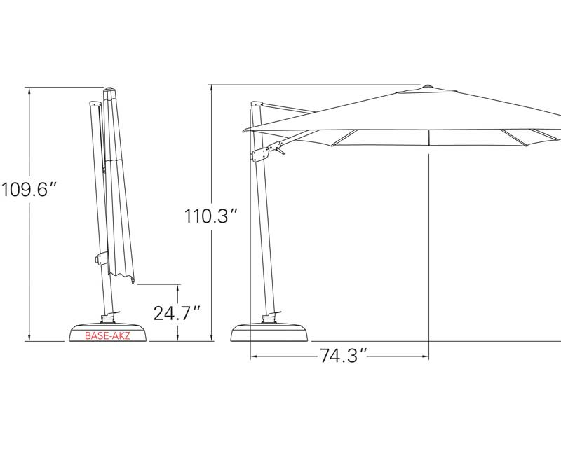 10' Square AGT Series Cantilever Umbrella Bronze Frame Gr A by Treasure Garden - Image 4